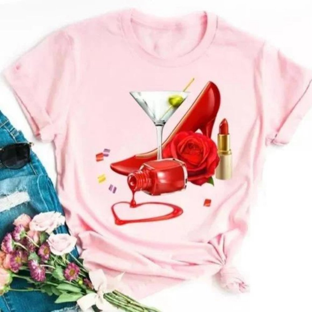 Pink Martini and Heels Graphic Tee